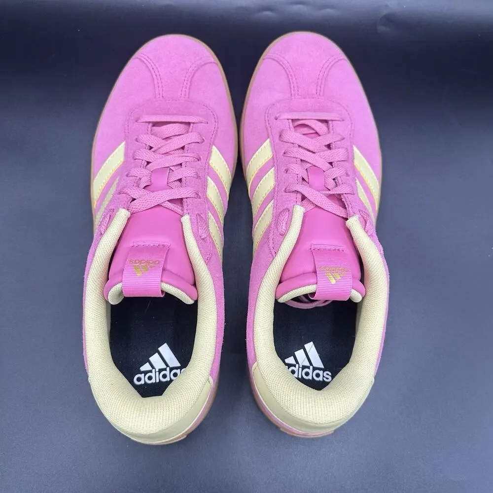 adidas VL Court 3.0 Pink Fusion Powder Yellow Women's Sneakers Size 9.5 JR8647